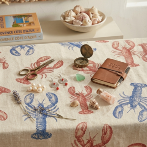 Nappe en Lin Motifs Homards « Grand Large »