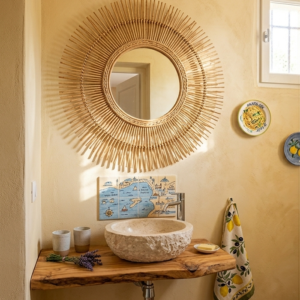 Miroir en Rotin « Solara »